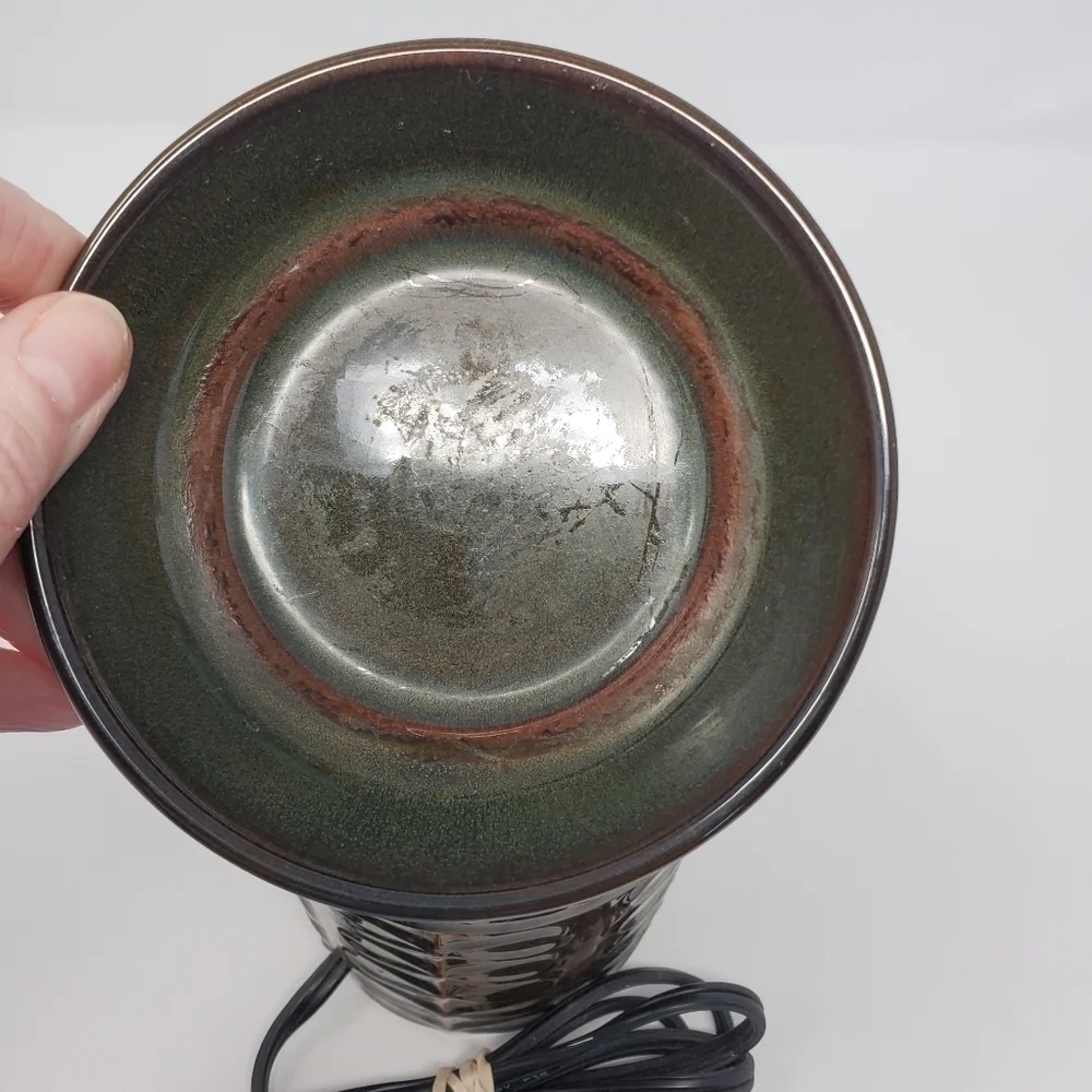 SCENTSY FARFALLE FULL SIZE WAX WARMER RETIRED RED BROWN GLAZE